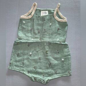 Dot Dot Smile Green Floral Romper